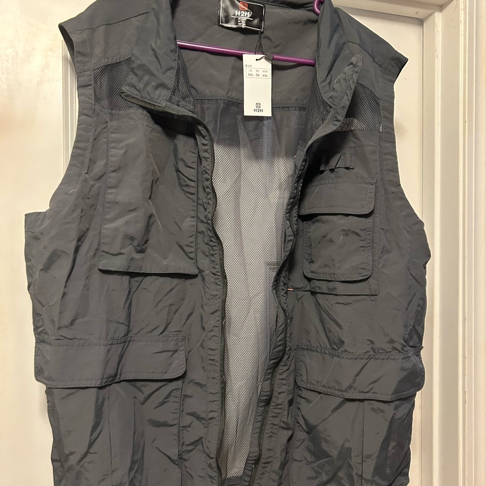 Men's Charcoal Grey Utility Vest size 3XL
